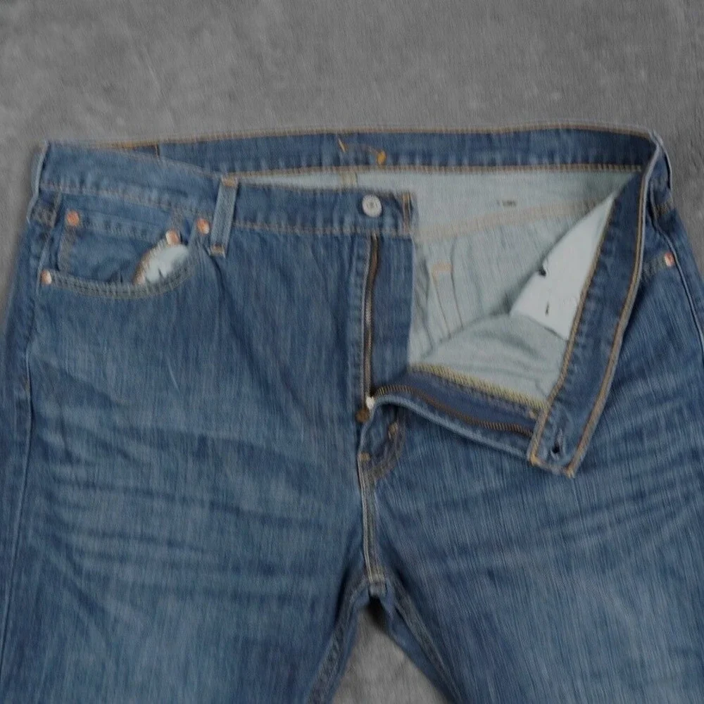 Levis 527 Jeans Mens 42x30 Blue‎ Medium Wash Bootcut Denim Cowboy Baggy Fading